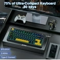 thumbnail image 5 of Restored AULA F75 75% Wireless Mechanical Keyboard, Hot Swappable Creamy Keyboard, Pre-lubed Greywood Switches RGB Backlit Gaming Keyboards, 2.4GHz/Type-C/BT5.0, 5 of 7