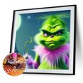 thumbnail image 2 of Cuadros Decorativos Navidad verde pelo monstruo 5D DIY diamante pintura Kits completo redondo taladro arte Likrtyny embutido en tela, 2 of 8