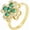 Green Four Leaf, variant on Gold Rings for Women Open Anti Anxiety Spinner Ring Adjustable Fidget Rings Evil Eye Flower Ring Jewelry