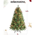 thumbnail image 3 of OasisCraft 4.5FT Prelit Christmas Tree - Adorned with 300 Clear Lights and Realistic 516 Thicken Tips Metal Stand, 3 of 6