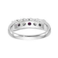 thumbnail image 5 of Solid 14k White Gold Diamond Ruby Wedding Band Ring Size 7.5 (.2 cttw.), 5 of 8