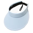 thumbnail image 2 of Sun Visor Hats for Women Wide Brim UV Protection Adjustable Large Golf Beach Cap Packable Travel Sport Visor/Blue, 2 of 8
