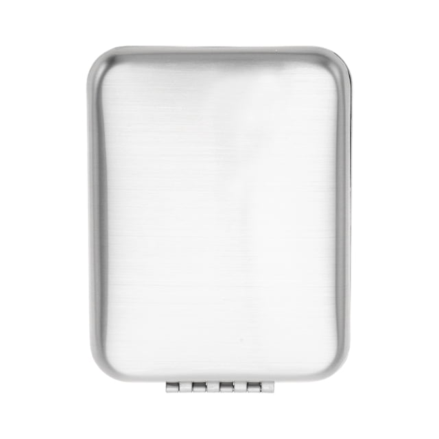 Unique Bargains 1 Pc Espejo de Maquillaje Rectangular Plegable para Mujeres para Viajes Tono Plateado Brillante Acero Inoxidable Vidrio