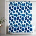 thumbnail image 5 of Blue Polka Dots Shower Curtain Set, Waterproof Shower Curtains for Bathroom, Watercolor Modern Abstract Geometric Washable Fabric Cloth Bath Curtain for Bathtub Decoration with Hooks 72x78 Inches, 5 of 9