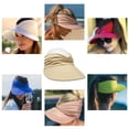 thumbnail image 5 of Sombrero para el sol para mujer, gorra con visera de playa con ala ancha para deportes, playa, golf, senderismo, gorra superior vacía para deportes al aire libre, 5 of 5