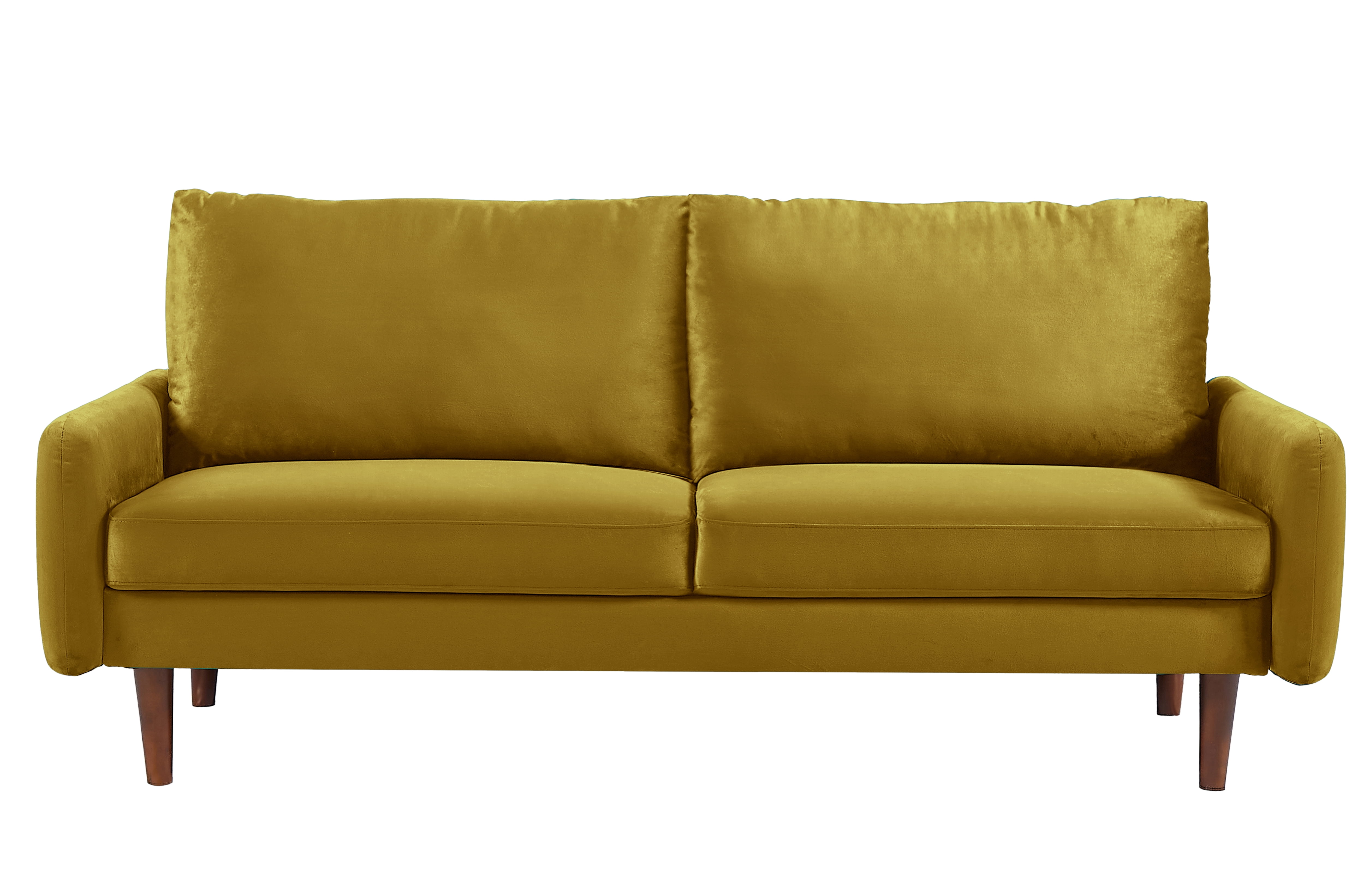 US Pride Furniture Maryellen 70''W Velvet Sofa, Yellow
