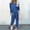 Blue, variant on Summer ClothesGiftesty Two Piece Sets Women Clothing 2Pc Women Pure Color Suit Long Sleeve Leisure Pocket Home Sweatpants Sets