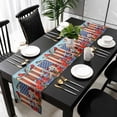 thumbnail image 5 of Independence Day Table Runner Cotton Linen 72 Inch Holiday Dresser Scarves, 4th of July Bird USA Flag Flower Bird Tablerunner for Kitchen Coffee Dining Bedroom Dinner Scarf Décor 13''x72'', 5 of 9
