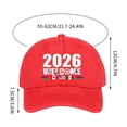 thumbnail image 2 of Baseball Hat for Men and Women Adjustable Low-Profile Unconstructed Washed Denim with Curved Visor and Printed Design, 2 of 8