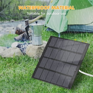 Solar 1.5W 6V Portable Solar Charger Waterproof Solar Panel Charger for Camping with USB Interface for Charging Mobile Phones Power Banks Mini Fans LED Light