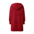 thumbnail image 4 of Essentials Women's Jacket Fleece Zip Up Hooded Coat Solid Warm Loose Sherpa Lined Hoodie Fuzzy Clothing, 4 of 6