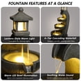 thumbnail image 2 of mdj pottery 35.4 Inch Tall Resin Outdoor Water Fountain, 4-Tier Cascading Fountain with LED Lights and Lantern Top, for Patio, Garden, Backyard Decor - Grey, 2 of 7
