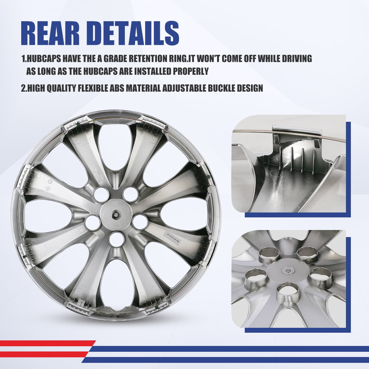 4pcs/Set 16" Hubcaps Wheel Rims Cover for 2009-2025 Toyota Corolla /2023-2025 Toyota Corolla Hybrid /2009-2014 Toyota Matrix Compatible with Steel Wheels Snap on Installation(16-inch,Chrome)