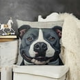 thumbnail image 2 of Sofa Pillow Case, Decorative Throw Pillow Cushion Cover for Home Office - Cute Smiling Blue Dog, 2 of 5