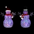thumbnail image 7 of Northlight Lighted Acrylic Snowmen Christmas Decorations - 9" - LED Multicolor Lights - Set of 2, 7 of 7