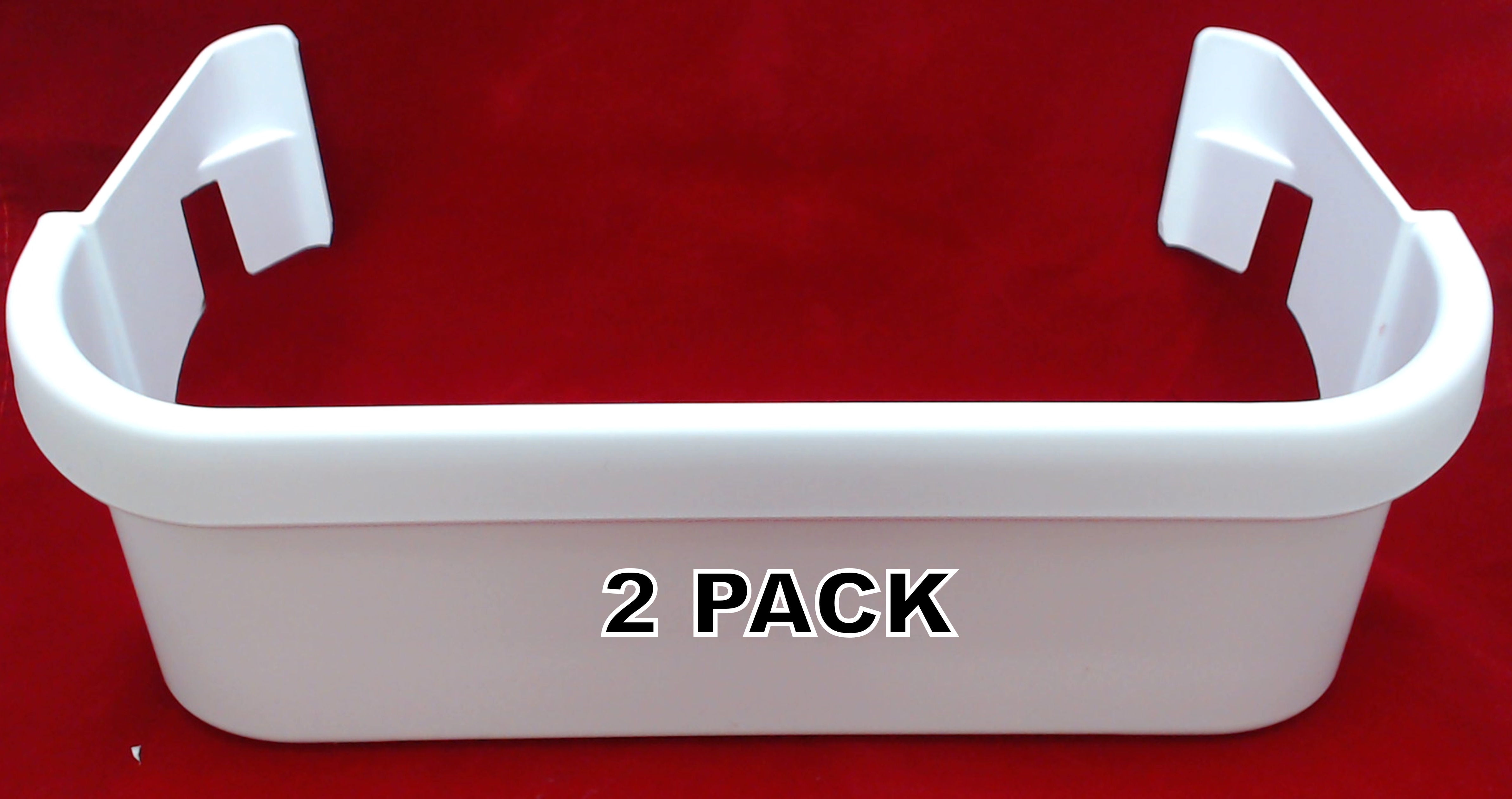 2 Pk, Freezer Door Bin, White, for Frigidaire, AP2115974, 240351601