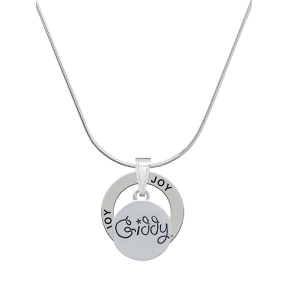 Delight Jewelry Silvertone Giddy Circle Joy Ring Charm Necklace, 18"