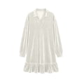 thumbnail image 6 of Sheghy Women Fall Collared Long Sleeve Shirt Dress Ruffle Hem Loose Fit, 6 of 6
