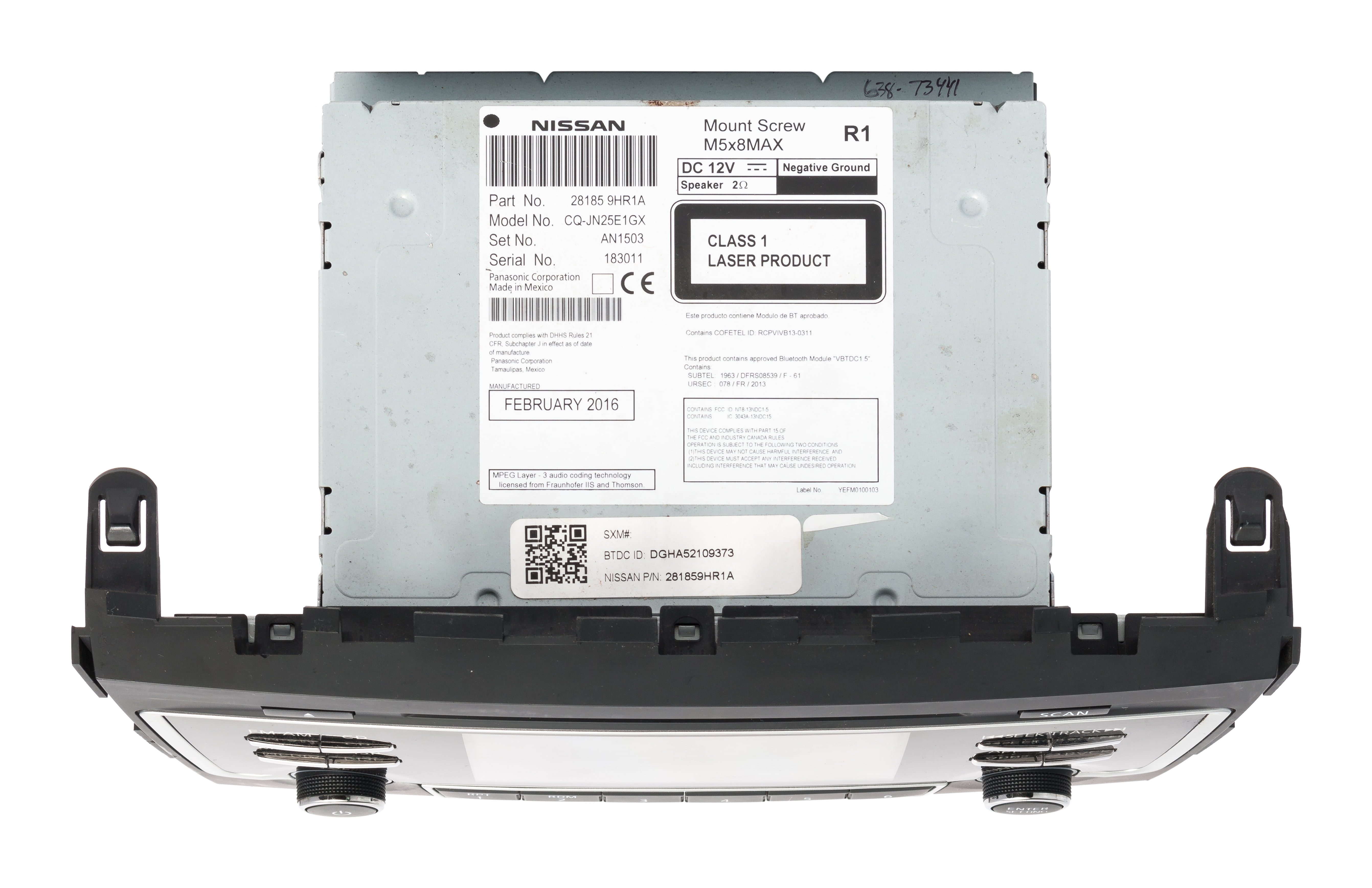 Restored 2016 Nissan Altima AM FM Radio Receiver Single Disc CD MP3 Player 281859HR1A (Refurbished)