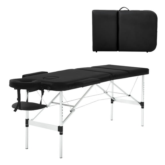LINJH Massage Table Portable Massage Bed Aluminium 3 Folding Lash Bed Spa Bed Table