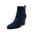 thumbnail image 5 of jsaierl Women's Shoes Fashion Minimalistic Solid Color Comfortable Zipper High Heel Thick Heel Boots, 5 of 7