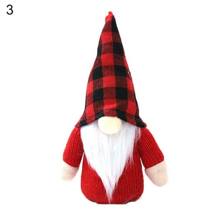 

Eye-catching Elf Doll Fine Stitching Fabric Christmas Tree Gnome Pendant with LED Light Party Supplies