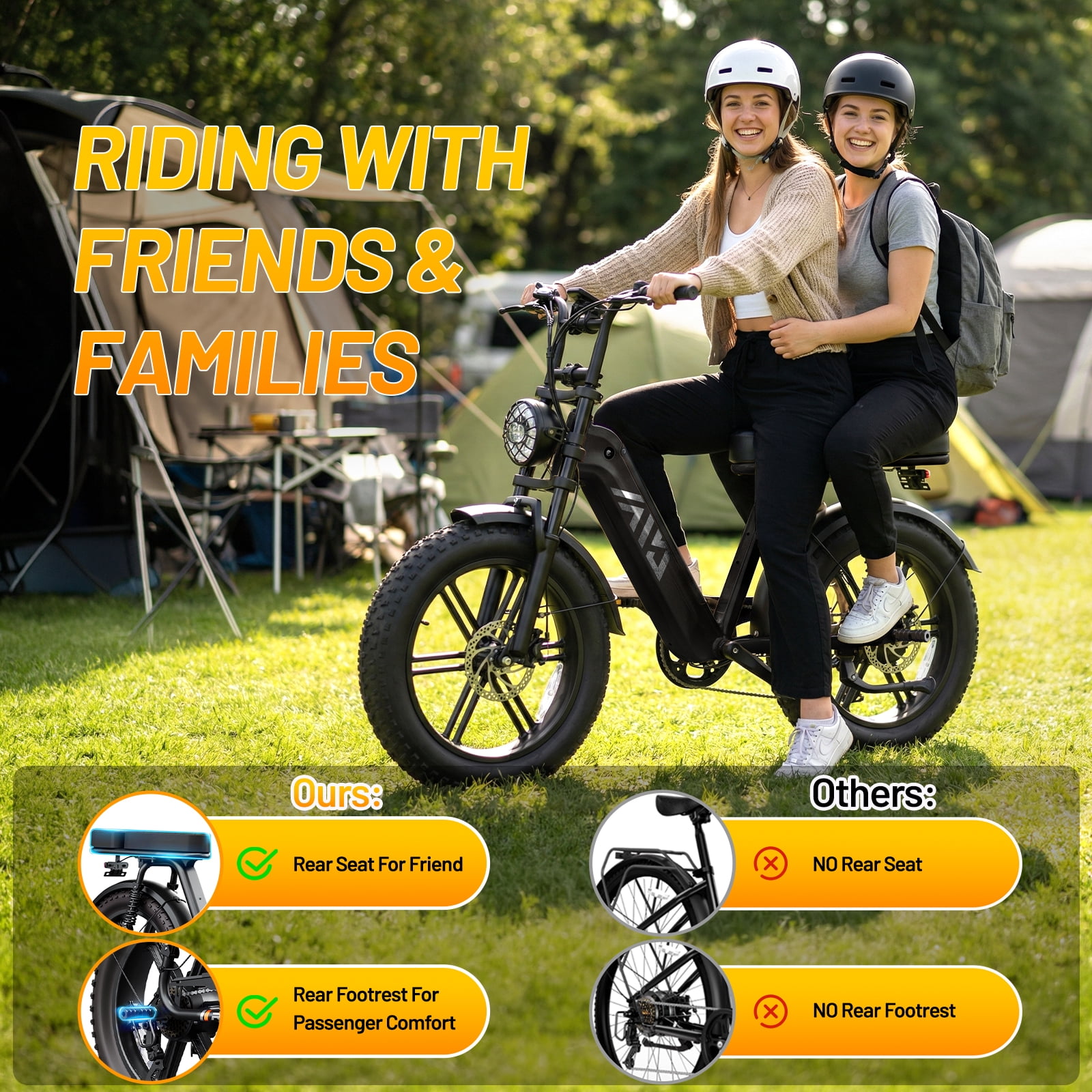 TST Electric Bike for Women, 20"x4" Fat Tire, E Mountain Bike, 750W Motor 48V/15AH UL2849, Dual Hydraulic Disc Brakes, Full Suspension