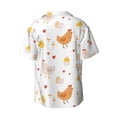 thumbnail image 2 of Wukai Funny Chicken Men's Casual Short-Sleeve Button Down Shirt - Lightweight Summer Dress Shirt for Daily Wear-Medium, 2 of 7