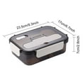 thumbnail image 2 of FastXmas Bento Box for Adult, 2-Compartment Transparent Plastic Food Container with Utensil Set, BPA-Free Leak-Proof Meal Prep Container Microwave & Dishwasher Safe for Office Travel, 2 of 9