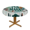 thumbnail image 3 of Orinice International Typography Round Table Cover Stain Resistant Washable Indoor Outdoor Tablecloth Kitchen Dining Wedding Parties Waterproof 100% Polyester Fiber 31-35, 3 of 8
