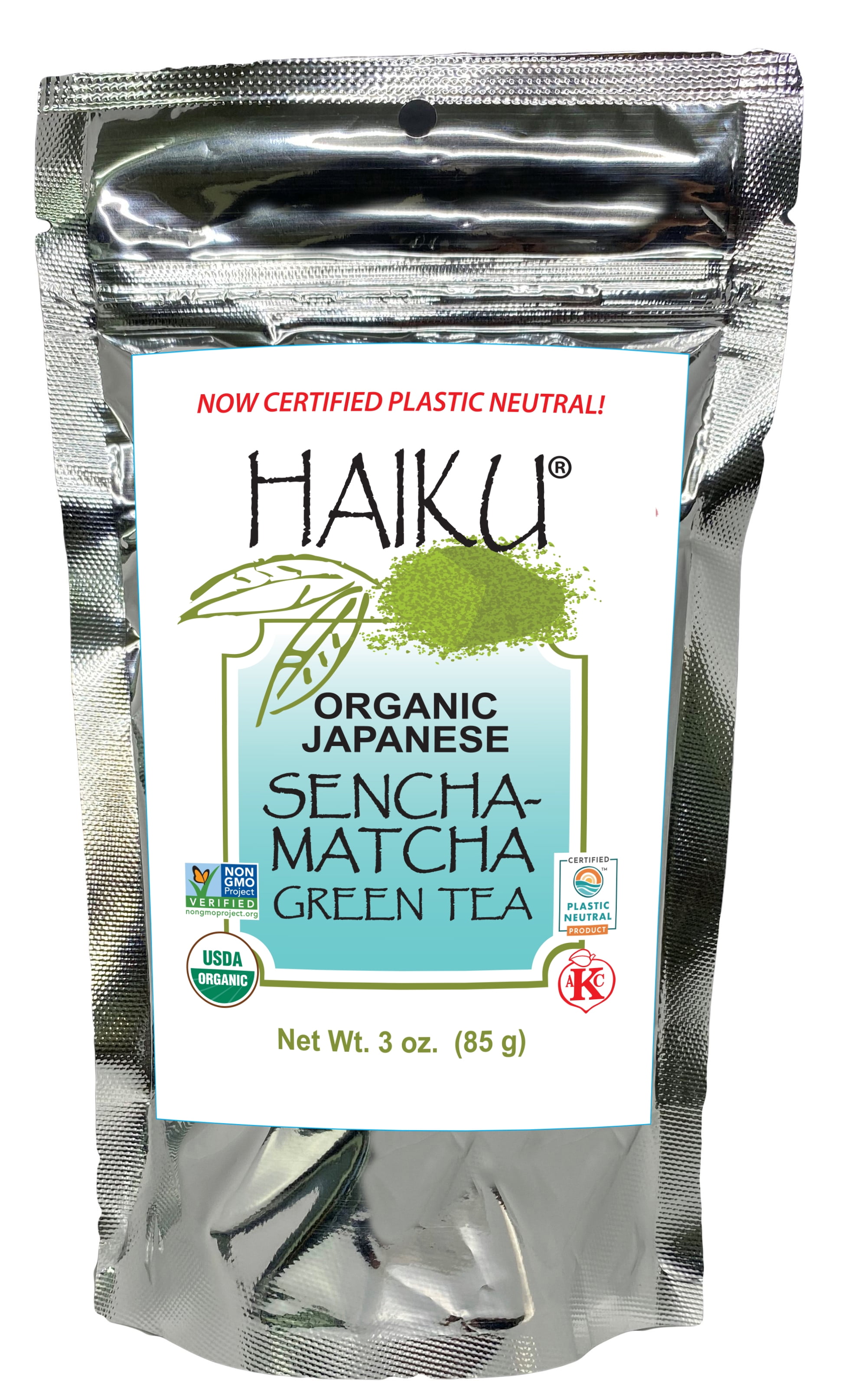 Haiku Organic Kosher Japanese Loose Sencha-Matcha Green Tea, 3 oz Foil Bag