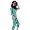 thumbnail image 5 of Moomaya Printed Cotton 3/4 Sleeve Shirt With Capri 2 Piece Nightwear Set Sleepwear For Womens, 5 of 7