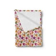 thumbnail image 2 of Dia De Los Muertos Soft Flannel Fleece Throw Blanket, Colorful Abstract Calavera Skulls with Peppers and Flowers, Cozy Plush for Indoor and Outdoor Use, 70" x 90", Multicolor, by Ambesonne, 2 of 5