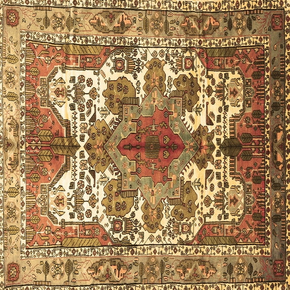 Ahgly Company Indoor Square Persian Brown Traditional Area Rugs, 8' Square