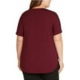 thumbnail image 3 of Matty M Women's French Terry Pullover Roll Cuff Tee, Red (Small), 3 of 3