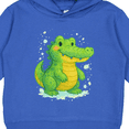 thumbnail image 3 of Inktastic Cute Green Crocodile Cartoon Illustration Toddler Hoodie, 3 of 4
