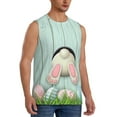 thumbnail image 2 of Pofeuu White Bunny Bottom And Easter Eggs Print Men's Muscle T-Shirt, Sleeveless, Muscle Tank, Classic Muscle Tee Top For Men Casual Sleeveless Muscle T-Shirt Trendy Clothes-XX-Large, 2 of 7