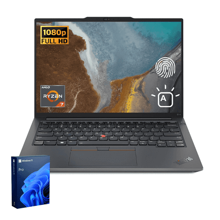 Lenovo ThinkPad E14 Lightweight Business Laptop, 14" FHD+ 1920*1200 Non-touch 60Hz, AMD Ryzen 7 7735U, 32GB DDR5 RAM, 1TB SSD, Wi-Fi 6, Webcam, Fingerprint Reader, Windows 11 Pro, Black