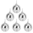thumbnail image 1 of Juego de bolas de discoteca con espejo de cristal plateado para decoración navideña (6), 1 of 7