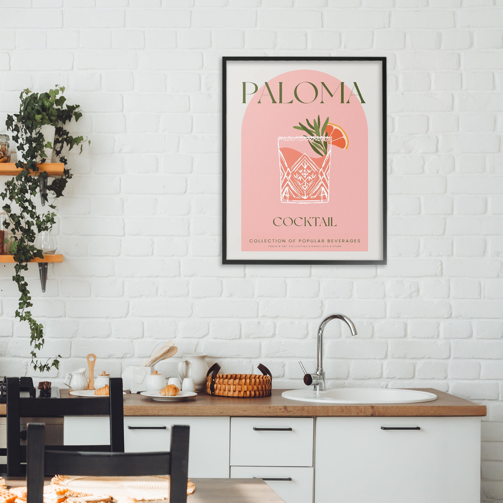 Stylish Retro Paloma Black Framed Giclee Art, design by Lil' Rue