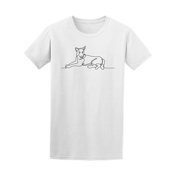 One Line Drawing Shepherd Dog Tee Men's -Image by Shutterstock