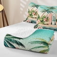 thumbnail image 4 of meiyoeat Hawaii Sea Beach Quilt Full For Kids,Pink Kawaii Floral Blossom Full Bedspread Sets For Girls,3-Piece, 4 of 7