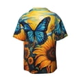 thumbnail image 4 of Balery Colorful Cloud Butterfly Sunflower Men's Casual Button Down Shirt Short Sleeve Textured Summer Cuban Beach Shirts-X-Large, 4 of 7