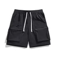 thumbnail image 5 of Plus Size Cargo Shorts for Men 2026 Summer Lightweight Quick Dry Shorts with Pockets Straight Leg Hiking Shorts Sportwear,Black,4XL, 5 of 9