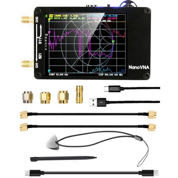 Mistaha Nano VNA-H Vector Network Analyzer Upgraded Version with SD Card Slot, HF VHF UHF Antenna Analysis, Touch Screen, 400mAh Battery