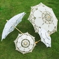 thumbnail image 3 of Floleo Vintage Lace Umbrella Bride Umbrella White Parasol For Wedding,Decoration And Party (Small), 3 of 9