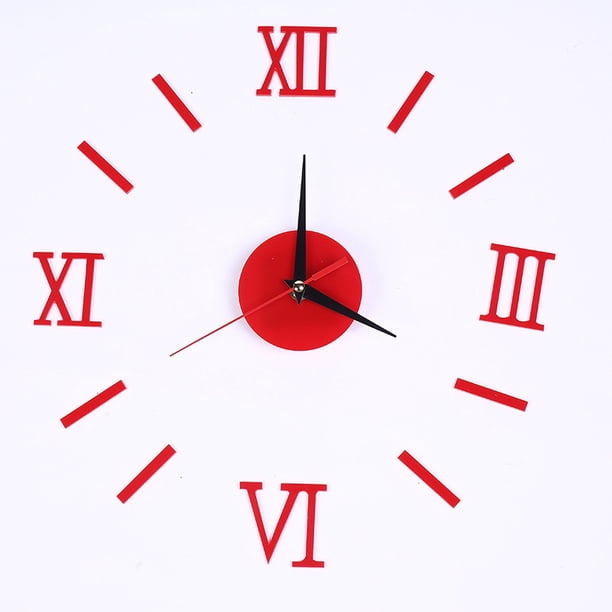 Reloj Luminoso De Pared Acrílico Con Números Romanos pink