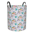 thumbnail image 2 of Balery Unicorn DoingYoga Round Laundry Basket with Handles Waterproof Freestanding Laundry Hamper for Clothes Toys in the Dorm and Family-Medium, 2 of 8