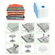 thumbnail image 4 of Juego de 6 bolsas de almacenamiento al vacío reutilizables, bolsas que ahorran espacio, ahorran un 75% más de espacio de almacenamiento. Sello de doble cremallera y válvula de fugas, bomba de vacío, 4 of 8