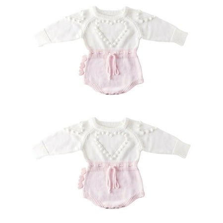 

Infant Baby Girl Knitted Clothes Love Romper Jumpsuit Bodysuit Outfit Autumn